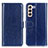 Custodia Portafoglio In Pelle Cover con Supporto M07L per Samsung Galaxy S21 5G Blu