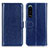 Custodia Portafoglio In Pelle Cover con Supporto M07L per Sony Xperia 5 III Blu