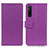 Custodia Portafoglio In Pelle Cover con Supporto M08L per Sony Xperia 1 V Viola