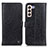 Custodia Portafoglio In Pelle Cover con Supporto M10L per Samsung Galaxy S23 5G Nero