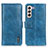 Custodia Portafoglio In Pelle Cover con Supporto M11L per Samsung Galaxy S21 5G Blu
