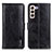 Custodia Portafoglio In Pelle Cover con Supporto M11L per Samsung Galaxy S21 5G Nero