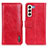 Custodia Portafoglio In Pelle Cover con Supporto M11L per Samsung Galaxy S24 5G Rosso