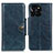 Custodia Portafoglio In Pelle Cover con Supporto M12L per Huawei Honor X6a Blu