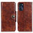Custodia Portafoglio In Pelle Cover con Supporto M12L per Motorola Moto G 5G (2022) Marrone