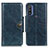 Custodia Portafoglio In Pelle Cover con Supporto M12L per Motorola Moto G Pure Blu