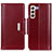 Custodia Portafoglio In Pelle Cover con Supporto M13L per Samsung Galaxy S21 FE 5G Rosso