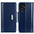Custodia Portafoglio In Pelle Cover con Supporto M14L per Samsung Galaxy S21 Ultra 5G Blu