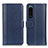Custodia Portafoglio In Pelle Cover con Supporto M14L per Sony Xperia 5 III Blu