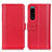 Custodia Portafoglio In Pelle Cover con Supporto M14L per Sony Xperia 5 III Rosso