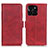 Custodia Portafoglio In Pelle Cover con Supporto M15L per Huawei Honor X8b Rosso