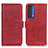 Custodia Portafoglio In Pelle Cover con Supporto M15L per Motorola Moto Edge (2021) 5G Rosso