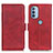 Custodia Portafoglio In Pelle Cover con Supporto M15L per Motorola Moto G31 Rosso