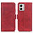 Custodia Portafoglio In Pelle Cover con Supporto M15L per Motorola Moto G53j 5G Rosso