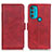 Custodia Portafoglio In Pelle Cover con Supporto M15L per Motorola Moto G71 5G Rosso