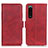 Custodia Portafoglio In Pelle Cover con Supporto M15L per Sony Xperia 5 III Rosso