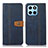 Custodia Portafoglio In Pelle Cover con Supporto M16L per Huawei Honor X8a 5G Blu