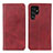 Custodia Portafoglio In Pelle Cover con Supporto M17L per Samsung Galaxy S22 Ultra 5G Rosso