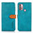 Custodia Portafoglio In Pelle Cover con Supporto N01P per Motorola Moto G10 Ciano