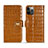 Custodia Portafoglio In Pelle Cover con Supporto N02 per Apple iPhone 12 Pro Marrone