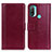 Custodia Portafoglio In Pelle Cover con Supporto N02P per Motorola Moto E30 Rosso