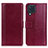 Custodia Portafoglio In Pelle Cover con Supporto N02P per Samsung Galaxy M32 4G Rosso