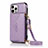 Custodia Portafoglio In Pelle Cover con Supporto N03 per Apple iPhone 12 Pro Lavanda