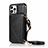 Custodia Portafoglio In Pelle Cover con Supporto N03 per Apple iPhone 12 Pro Max Nero