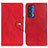 Custodia Portafoglio In Pelle Cover con Supporto N03P per Motorola Moto Edge (2021) 5G Rosso