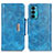 Custodia Portafoglio In Pelle Cover con Supporto N04P per Motorola Moto Edge 20 5G Cielo Blu