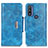 Custodia Portafoglio In Pelle Cover con Supporto N04P per Motorola Moto G Pure Cielo Blu