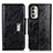 Custodia Portafoglio In Pelle Cover con Supporto N04P per Motorola Moto G Stylus (2022) 5G Nero