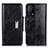 Custodia Portafoglio In Pelle Cover con Supporto N04P per Oppo K9 5G Nero