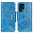 Custodia Portafoglio In Pelle Cover con Supporto N04P per Samsung Galaxy S22 Ultra 5G Cielo Blu