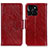 Custodia Portafoglio In Pelle Cover con Supporto N05P per Huawei Honor X6a Rosso