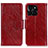 Custodia Portafoglio In Pelle Cover con Supporto N05P per Huawei Honor X8b Rosso