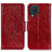 Custodia Portafoglio In Pelle Cover con Supporto N05P per Samsung Galaxy M32 4G Rosso