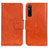Custodia Portafoglio In Pelle Cover con Supporto N05P per Sony Xperia 1 V Arancione