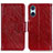 Custodia Portafoglio In Pelle Cover con Supporto N05P per Sony Xperia 5 V Rosso