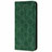 Custodia Portafoglio In Pelle Cover con Supporto N06 per Samsung Galaxy Note 20 5G Verde Notte