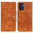 Custodia Portafoglio In Pelle Cover con Supporto N06P per Oppo Find X5 Lite 5G Marrone