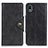 Custodia Portafoglio In Pelle Cover con Supporto N06P per Sony Xperia Ace III Nero