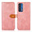 Custodia Portafoglio In Pelle Cover con Supporto N07P per Motorola Moto Edge (2021) 5G Rosa