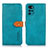 Custodia Portafoglio In Pelle Cover con Supporto N07P per Motorola Moto G22 Ciano