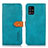 Custodia Portafoglio In Pelle Cover con Supporto N07P per Samsung Galaxy A51 4G Ciano