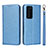 Custodia Portafoglio In Pelle Cover con Supporto N12 per Huawei P40 Pro Cielo Blu