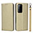 Custodia Portafoglio In Pelle Cover con Supporto N12 per Huawei P40 Pro Oro