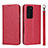 Custodia Portafoglio In Pelle Cover con Supporto N12 per Huawei P40 Pro Rosso