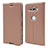 Custodia Portafoglio In Pelle Cover con Supporto P01 per Sony Xperia XZ2 Compact Oro Rosa