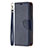 Custodia Portafoglio In Pelle Cover con Supporto per Apple iPhone 13 Pro Blu Notte